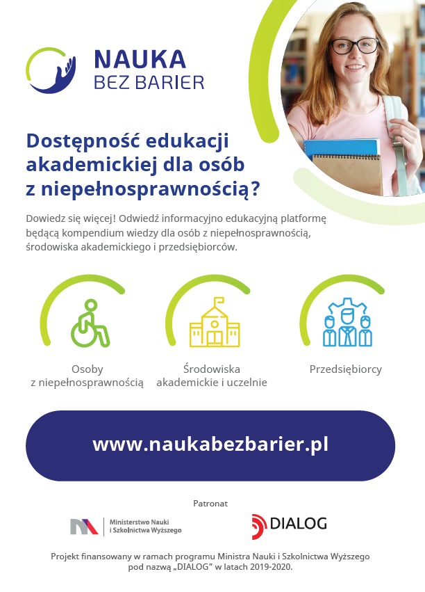 Plakat portalu internetowego Nauka bez barier